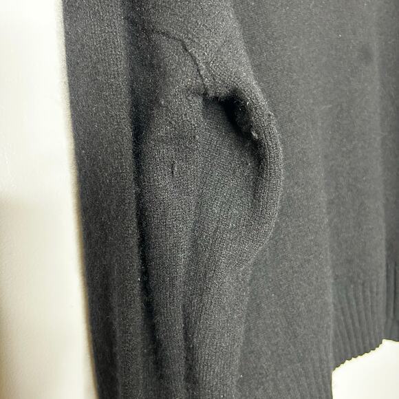 Free People Poppy Cashmere Sweater Women's Medium Black Cozy Minimalist Neutral - Picture 10 of 11